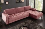 Sedací souprava COZY VELVET II 260 CM tmavě růžová samet