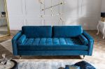 Luxusní pohovka COZY VELVET 220 CM modrá samet