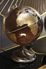Stolní globus 25 CM bronzový podsvícený