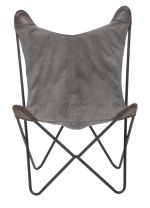 Židlo-křeslo BUTTERFLY šedé látka