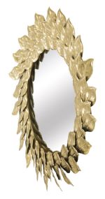 Kulaté zrcadlo FLOWERS 73 CM zlaté