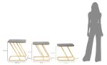 3SET odkládací stolek SNAKES 55/50/45 CM