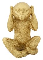 3SET soška MONKEY GOLD 10 CM