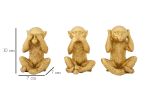 3SET soška MONKEY GOLD 10 CM