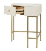 Rohový konzolový stolek SHARON 85 CM bílý/zlatý Rohový konzolový stolek SHARON 85 CM bílý/zlatý