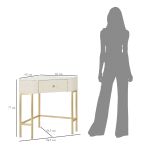 Rohový konzolový stolek SHARON 85 CM bílý/zlatý Rohový konzolový stolek SHARON 85 CM bílý/zlatý