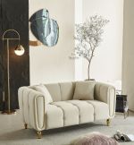 Pohovka ALMA 155 CM krémová/zlatá