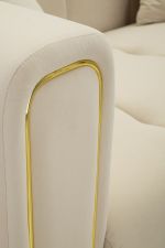 Pohovka ALMA 155 CM krémová/zlatá