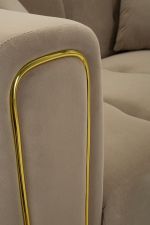 Pohovka ALMA 155 CM šedá/zlatá