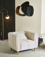 Křeslo ALMA 97 CM krémové/zlaté Křeslo ALMA 97 CM krémové/zlaté