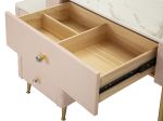 Toaletní stolek SHARON 120 CM růžový/zlatý