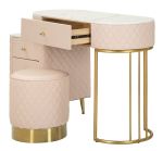 Toaletní stolek SHARON 120 CM růžový/zlatý