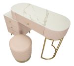 Toaletní stolek SHARON 120 CM růžový/zlatý