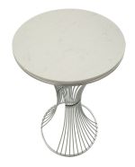 Odkládací stolek FUNNEL 100 CM bílý mramor