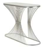 Konzolový stolek STRIPE 120 CM bílý/stříbrný