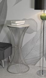 Odkládací stolek FUNNEL 100 CM bílý mramor