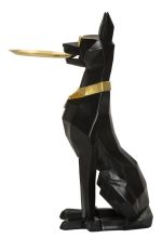 Socha/mísa CANE 91 CM černá/zlatá