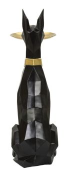 Socha/mísa CANE 91 CM černá/zlatá