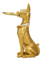 Socha/mísa CANE 74 CM zlatá