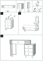 Toaletní stolek SHARON 120 CM růžový/zlatý