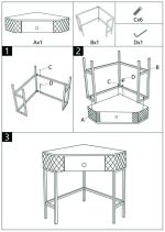 Rohový konzolový stolek SHARON 85 CM bílý/zlatý Rohový konzolový stolek SHARON 85 CM bílý/zlatý