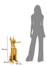 Socha/mísa CANE 74 CM zlatá