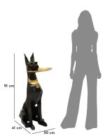 Socha/mísa CANE 91 CM černá/zlatá