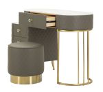 Toaletní stolek SHARON 120 CM šedý/zlatý