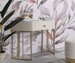 Konzolový stolek SHARON 100 CM bílý/zlatý Konzolový stolek SHARON 100 CM bílý/zlatý