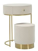 Toaletní stolek SHARON 70 CM krémový/zlatý