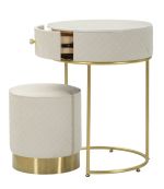 Toaletní stolek SHARON 70 CM krémový/zlatý