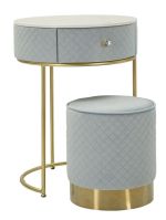 Toaletní stolek SHARON 70 CM nebesky modrý/zlatý