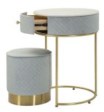 Toaletní stolek SHARON 70 CM nebesky modrý/zlatý