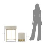 Toaletní stolek SHARON 70 CM krémový/zlatý