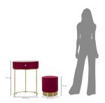 Toaletní stolek SHARON 70 CM červený/zlatý