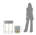 Toaletní stolek SHARON 70 CM nebesky modrý/zlatý