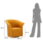 Křeslo SIENA 80 CM hořčicové