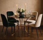 Kulatý jídelní stůl SHANTY 100 CM černý/zlatý