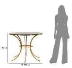 Kulatý jídelní stůl SHANTY 100 CM černý/zlatý