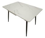 Rozkládací jídelní stůl MATT 120-155x80 CM bílý keramika
