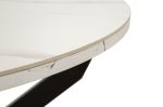 Rozkládací kulatý jídelní stůl MARTIN 100-140 CM bílý keramika