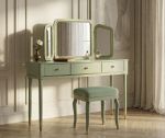 Toaletní stolek CAMILLE 120 CM zelený/zlatý