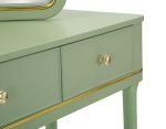Toaletní stolek CAMILLE 120 CM zelený/zlatý