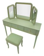 Toaletní stolek CAMILLE 120 CM zelený/zlatý