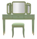 Toaletní stolek CAMILLE 120 CM zelený/zlatý