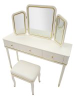 Toaletní stolek CAMILLE 120 CM bílý/zlatý