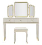 Toaletní stolek CAMILLE 120 CM bílý/zlatý