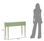 Konzolový stolek CAMILLE 100 CM zelený/zlatý