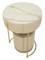 Toaletní stolek POK 70 CM krémový/zlatý Toaletní stolek POK 70 CM krémový/zlatý