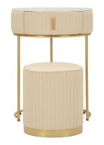 Toaletní stolek POK 70 CM krémový/zlatý Toaletní stolek POK 70 CM krémový/zlatý
